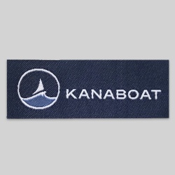 Woven neck label navy