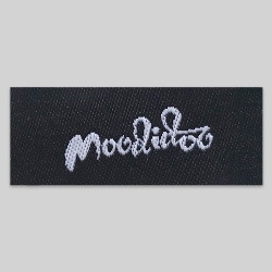 Woven damask black neck label