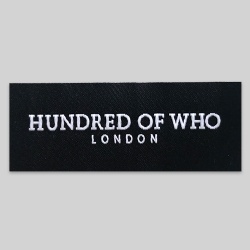 Woven neck label high density
