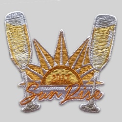 Embroidered patch glass and sun